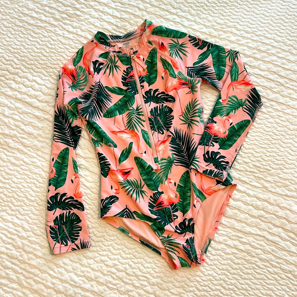 Old Navy, Brand New Tropical Long Sleeve Swimsuit, Size L (10-12)